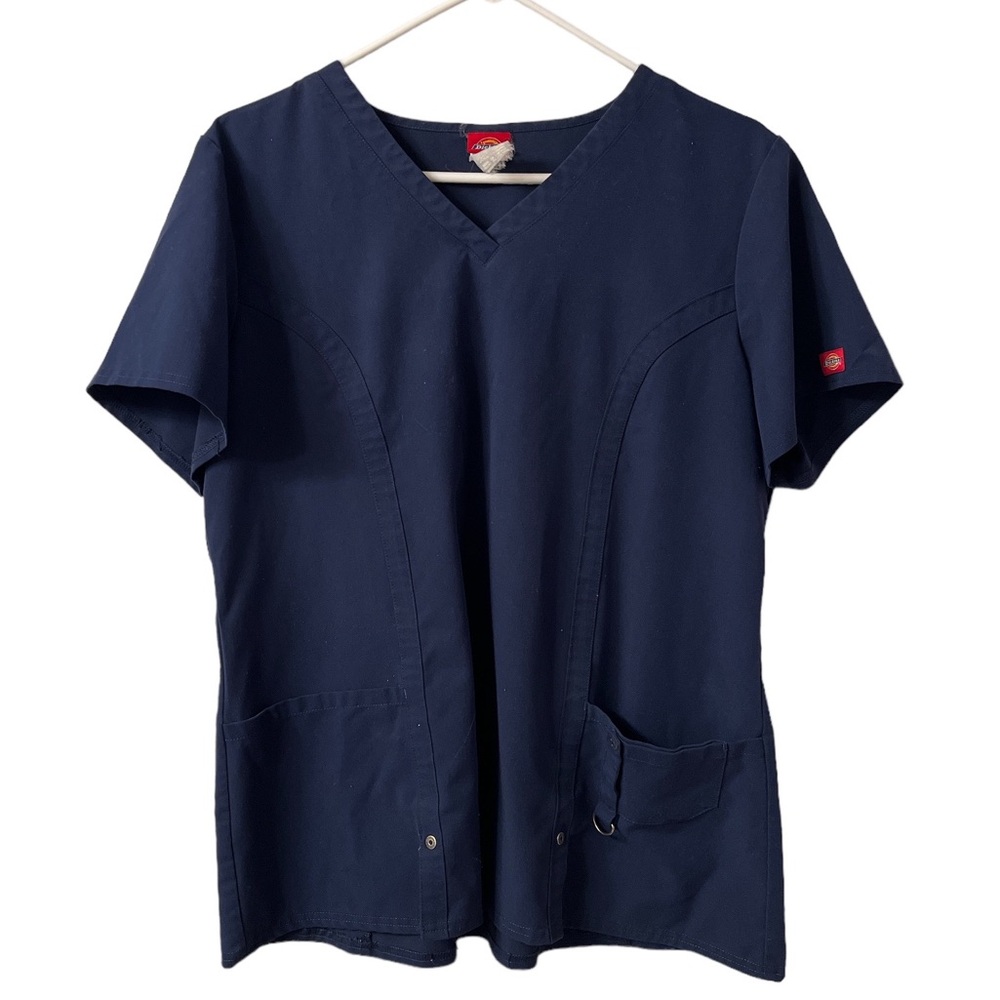Dickies Dark Blue Stretchy Scrub Top Size Large